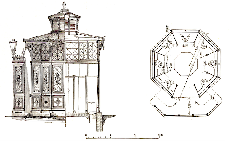 sketch of Berlin public toilet 1874